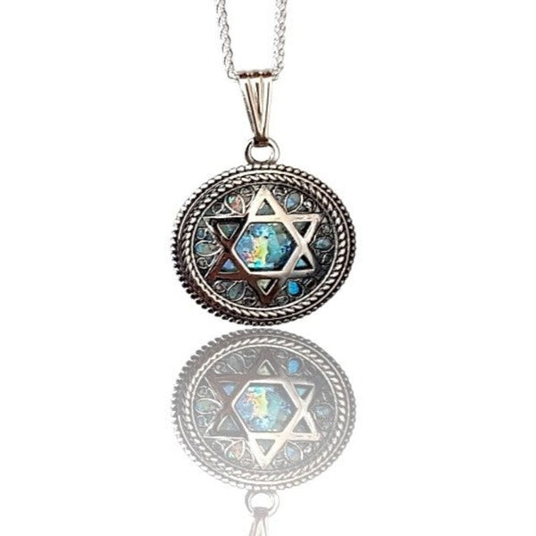 Glass orders Pendant - Star of David