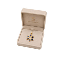 Star of David pendant in a Yossi Jewelry box on a white background