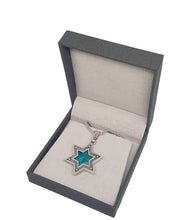 925 Sterling Silver Eilat Stone Star of David Pendant