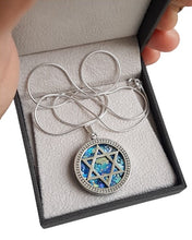 925 Sterling Silver Judaica, Ancient Roman Glass Star of David Pendant , Magen David Israel Jewelry