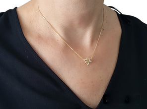 14k Star of David  Merkaba Star Pendant