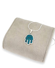 925 Sterling Silver Eilat Stone Hamsa Pendant