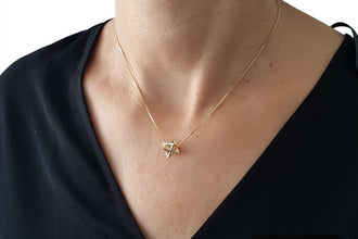 14k Star of David  Merkaba Star Pendant