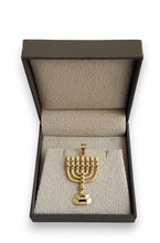 14K  gold menorah pendant 