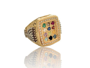 14K gold hoshen  menorah ring
