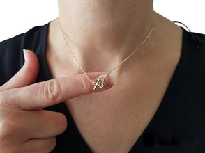 14k Star of David  Merkaba Star Pendant
