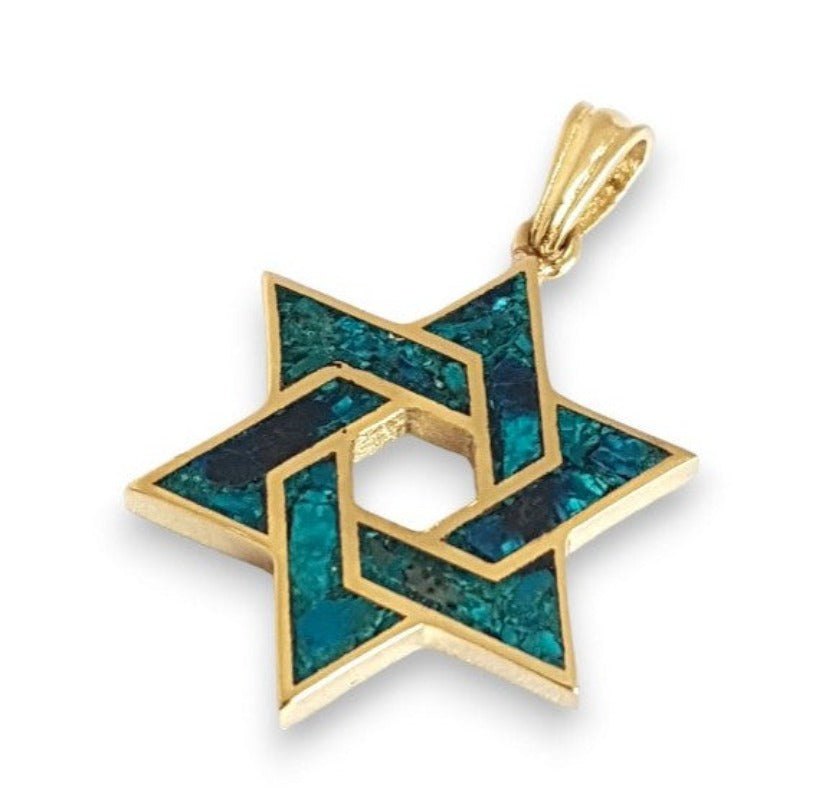 14k gold star of david pendant