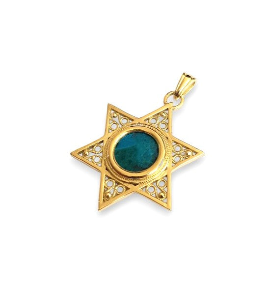 14K Gold Eilat Stone Pendant