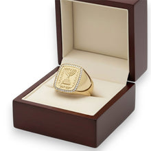jewish menorah gold ring