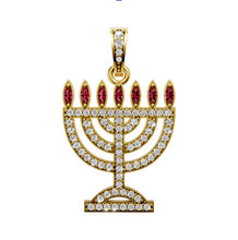 Gold menorah pendant