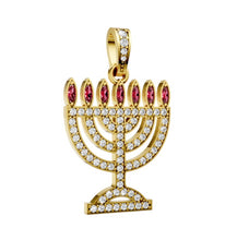 Gold Menorah pendant 