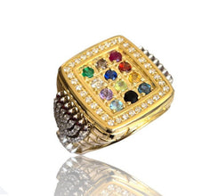 14k Gold Menorah Hoshen Ring