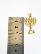 14K Gold Jewish Pendant,Gold Menorah Pendant