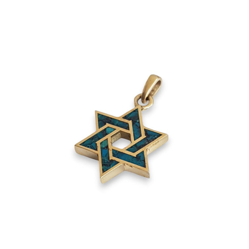 14k Gold eilat stone pendant 