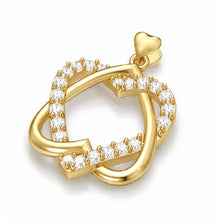 14k Gold Star of David  Heart  Pendant 45 cm chain