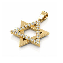 14K Gold Diamond Star of David Necklace 