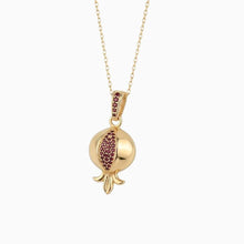 Gold pomegranate Judaica pendant gift