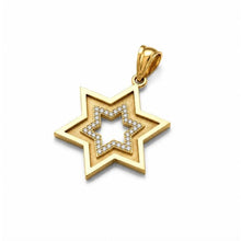 14K Gold Star of David Pendant with Lab Grown Diamonds, Solid Gold Magen David Pendant, Jewish Jewelry Made in Israel, Unisex Judaica Pendant
