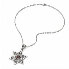 Star-shaped pendant necklace on a white background