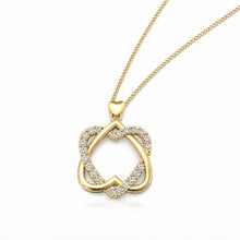 14k Gold Star of David  Heart  Pendant 45 cm chain