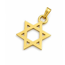 Gold Star of David pendant on a white background