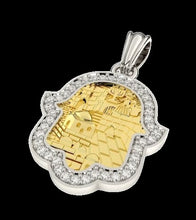 14k gold Jerusalem hamsa  pendant