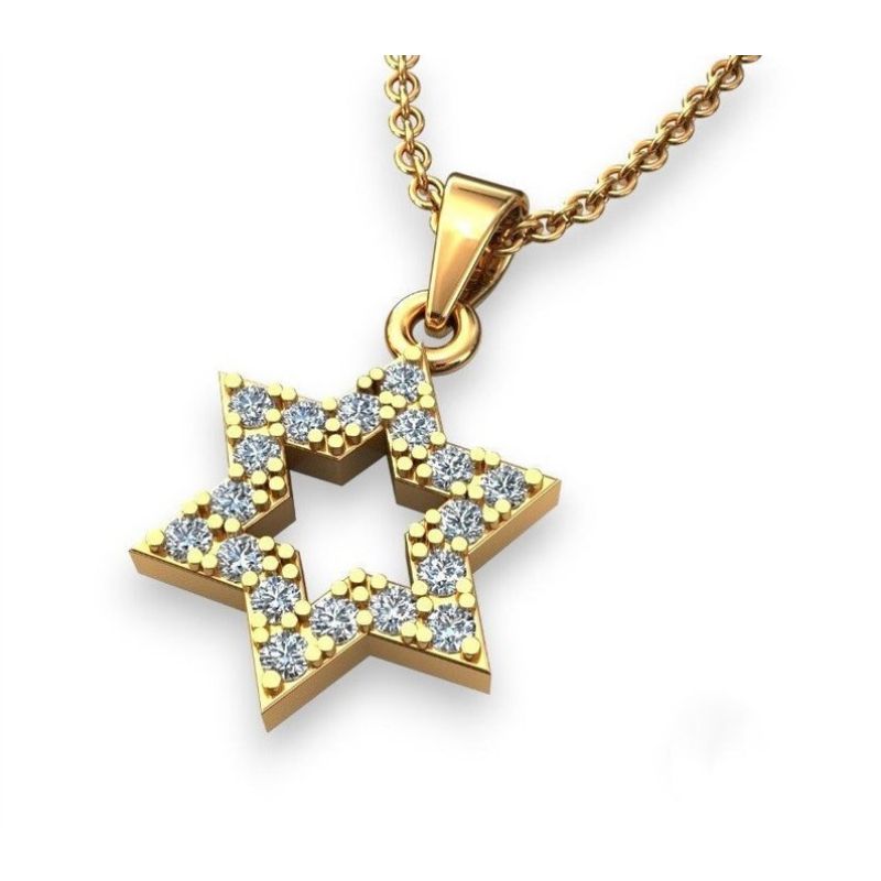 14k Gold Tiny Star of David Pendant ,Bat Mitzvah star of David Pendant- golden color