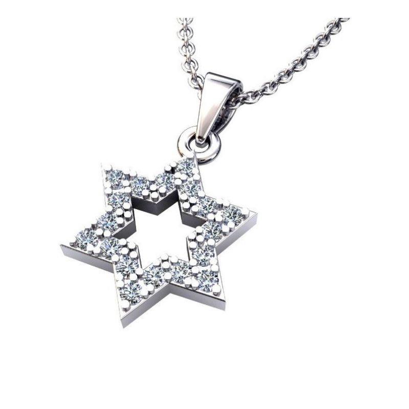 14k Gold Tiny Star of David Pendant ,Bat Mitzvah star of David Pendant-white color