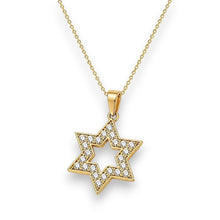 14K Gold Star of David Pendant with Premium Lab-Grown Diamonds Handmade in Israel