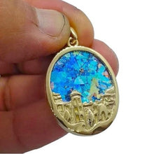 14k Gold Roman Glass Jerusalem Pendant