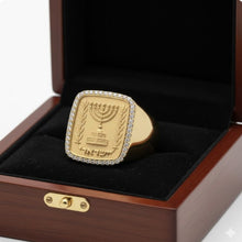 jewish menorah gold ring