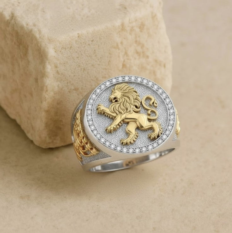 14k Gold Lion of Judah Ring for Men