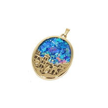14k gold Jerusalem roman Glass pendant