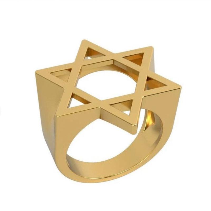 14k gold star of david ring