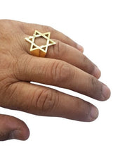 14k gold star of david ring