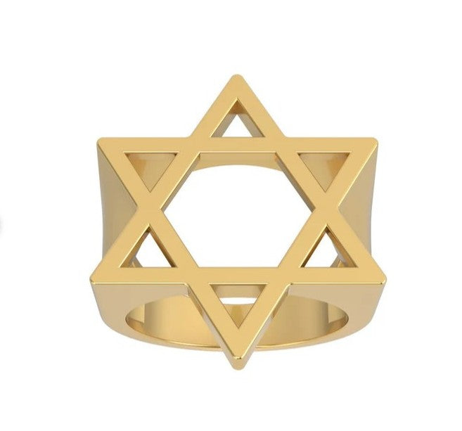 14k gold star of david ring