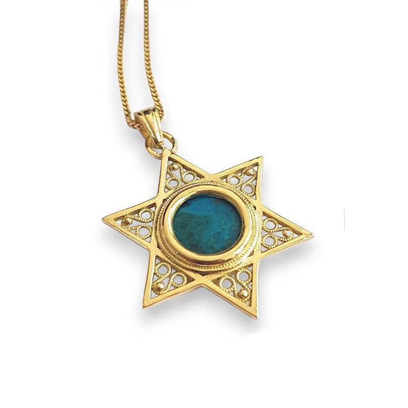 14K Gold Eilat Stone Pendant