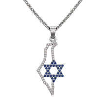 14k Gold Star of David Map of Israel Pendant