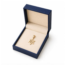 Gold star of David chai pendant in box