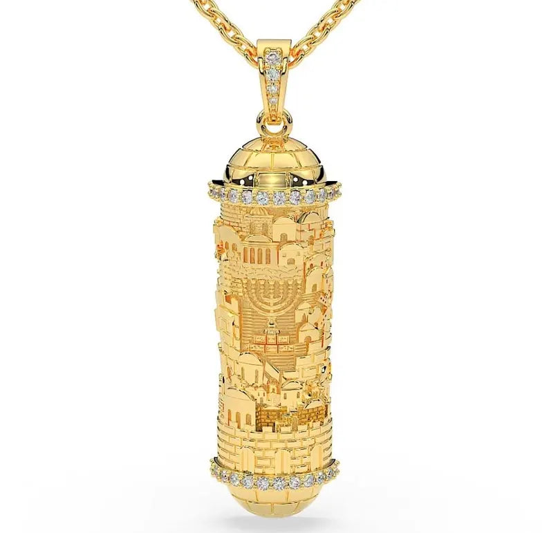 14K Gold Diamond Mezuzah