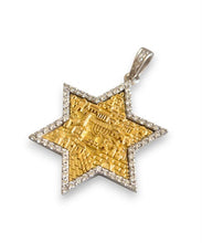 Gold Star of David Jerusalem Pendant in 14K Gold 