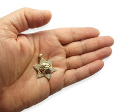 14k Gold Star of David Shema Israel Pendant