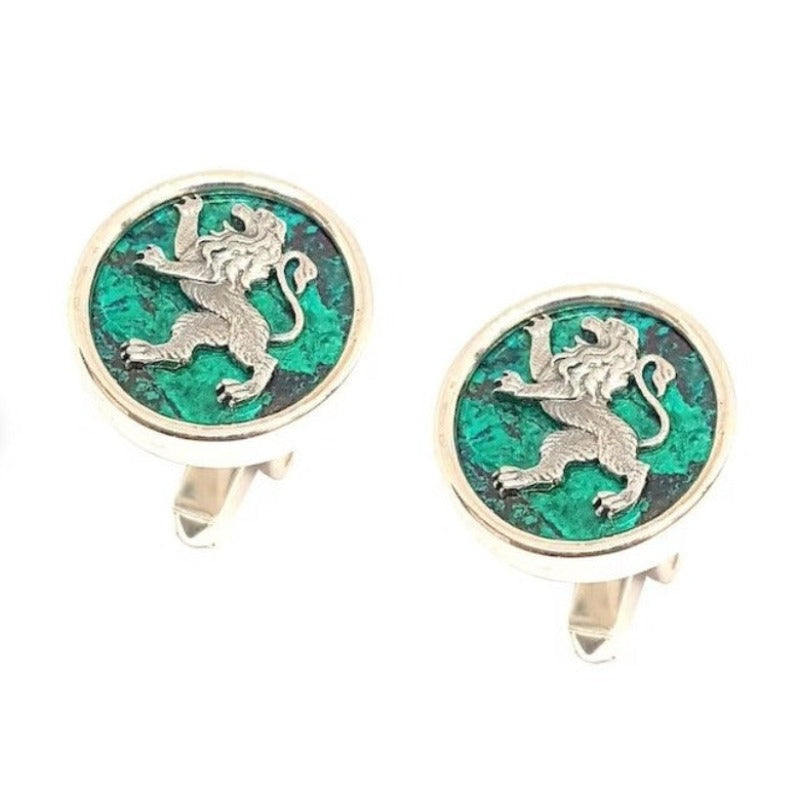 925 Silver Eilat Stone Lion Cufflinks