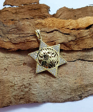 14k Gold Star of David Shema Israel Pendant
