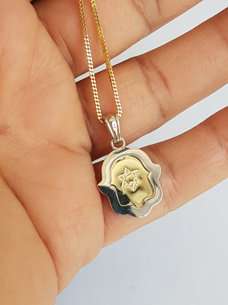 14K Gold gold necklace hamsa – yoelsjewelry