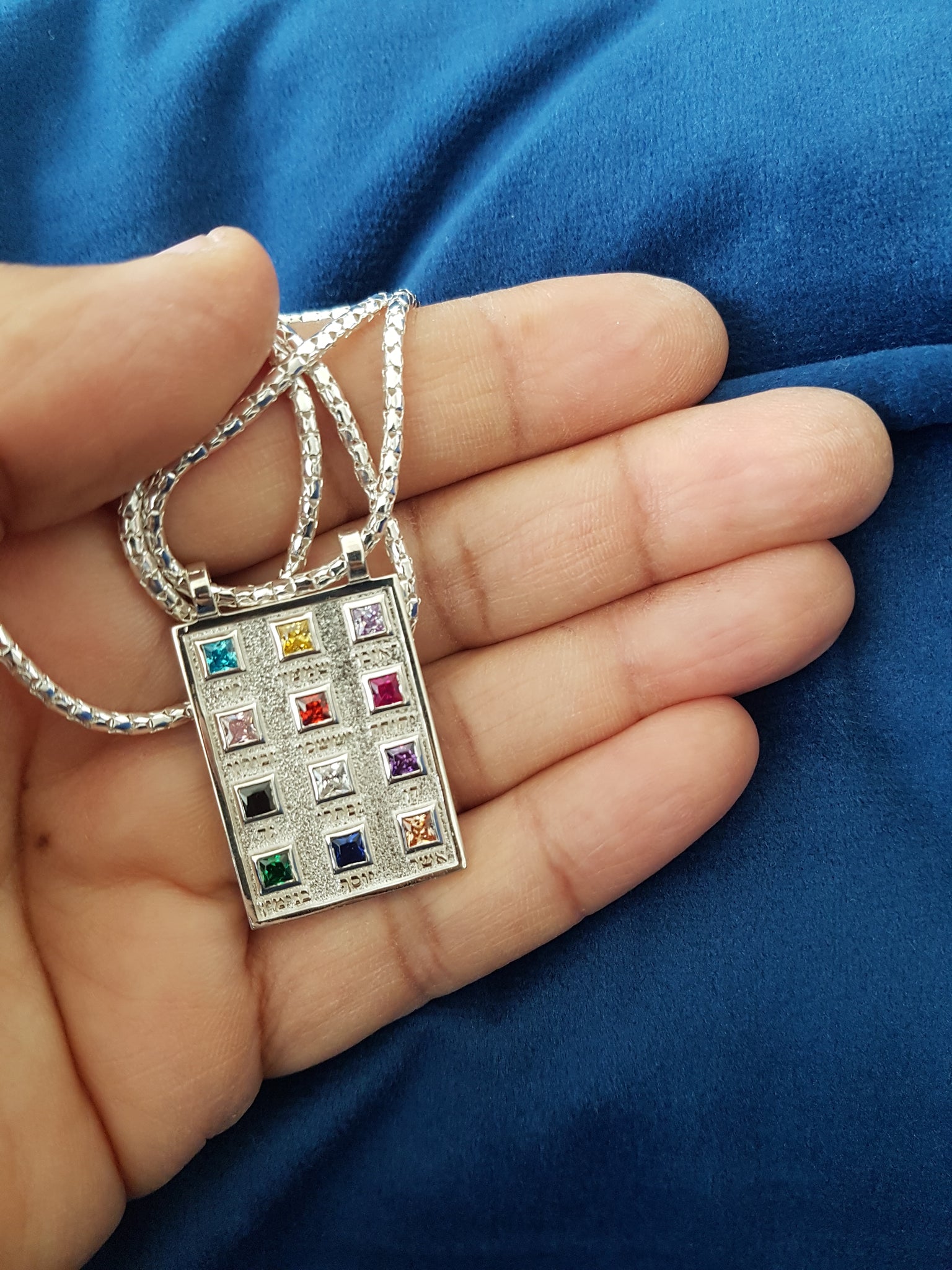 925 Silver  Hoshen Pendant 12 Tribes Of Israel Priestly Breastplate Pendant Jewelry