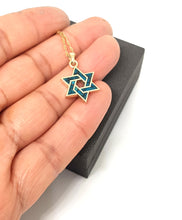 14k Gold Eilat Stone Star of David Pendant