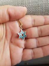 14k Gold Eilat Stone Star of David Pendant
