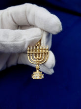 Gold Menorah Pendant 