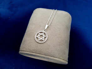 White gold star of David pendant 